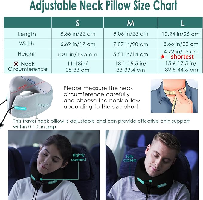GOLDORANGE Travel Pillow Neck Chin Head Support Best Memory Foam Neck Pillows - Image 3