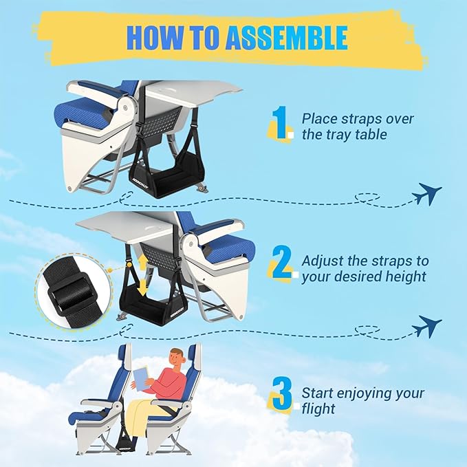 Airplane Foot Hammock, No Collapse Foot Rest - Image 4
