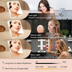 Travel Makeup Bag with LED Mirror Travel Makeup Organizer with 3 Lighted - Image 2