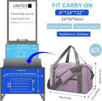 Foldable Carry on Luggage Bag 22x14x9 Personal Item Bag - Image 2