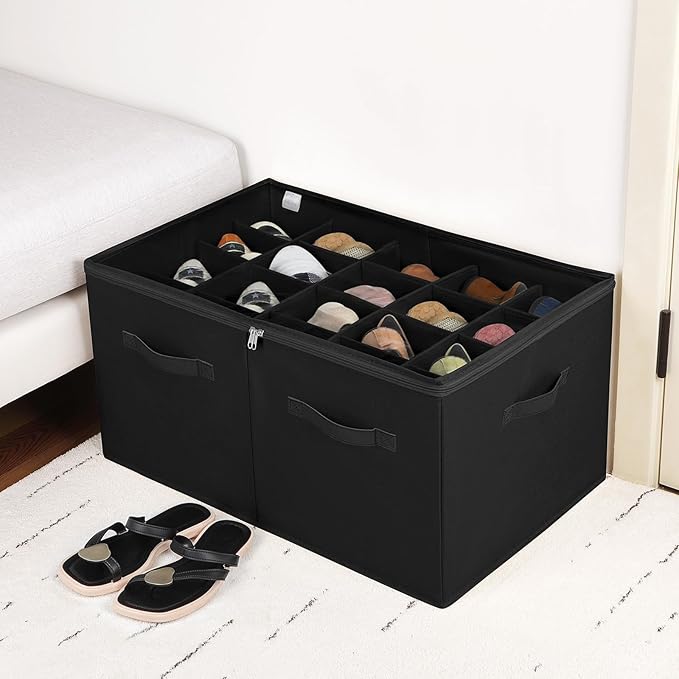 Shoe Organizer for Closet 2 Pack, Foldable Shoe Box - Image 5