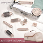 StyleVibe 8-in-1 Air Styler, Hair Dryer & Blow Dryer Brush with Travel Case - Auto Wrap Curls (L/R), Fast Drying, Thermal Round Brush for Smooth Blowouts & Frizz-Free Volume, No Heat Damage