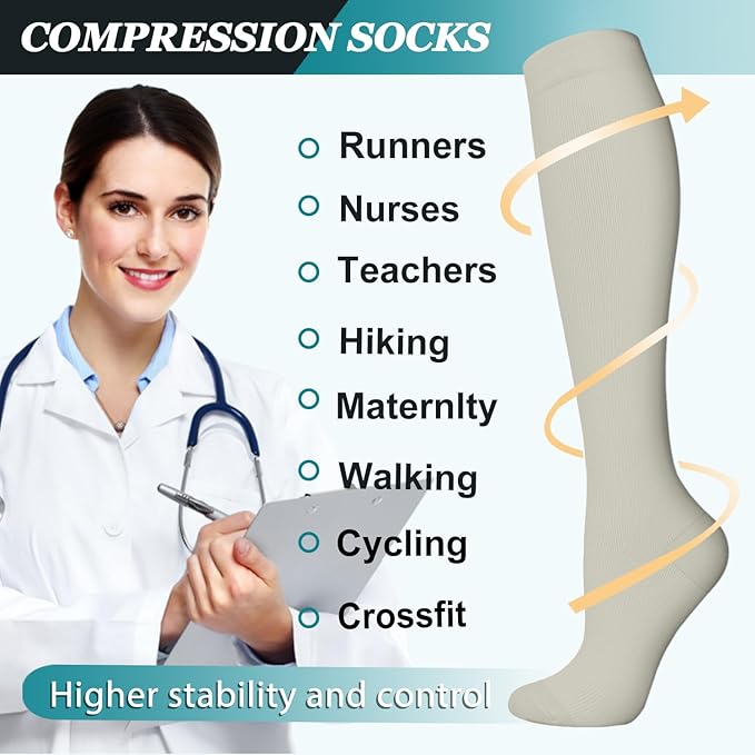 ACTINPUT 8 Pairs Compression Socks - Image 4
