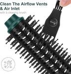 Aima Beauty Hair Dryer Brush, One Step Hair Dryer & Volumizing Hot Air Brush, 3 Heat/Speed Settings, Advanced Ionic Technology, Ceramic Coating, Nylon Pins & Tufted Bristles, Dark Green, 1000W, 125V