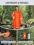 SaphiRose Hooded Rain Poncho Waterproof Raincoat Jacket - Image 5