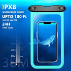 Temdan 2 Pcs Waterproof Phone Pouch, Universal IPX8 Waterproof Cell Phone Case - Image 3