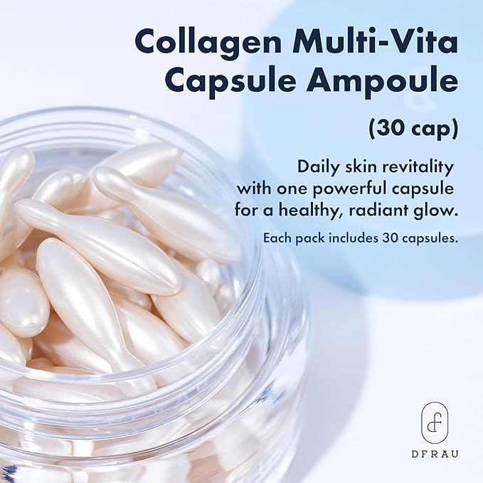 Collagen Multi-Vita Capsule Ampoule - Ultra Hydrating Serum, Instant Face Lift, Skin Tightening, Brightening, Moisturizing, Skin Barrier Protection, Reduce Wrinkle Skincare,30 Capsules