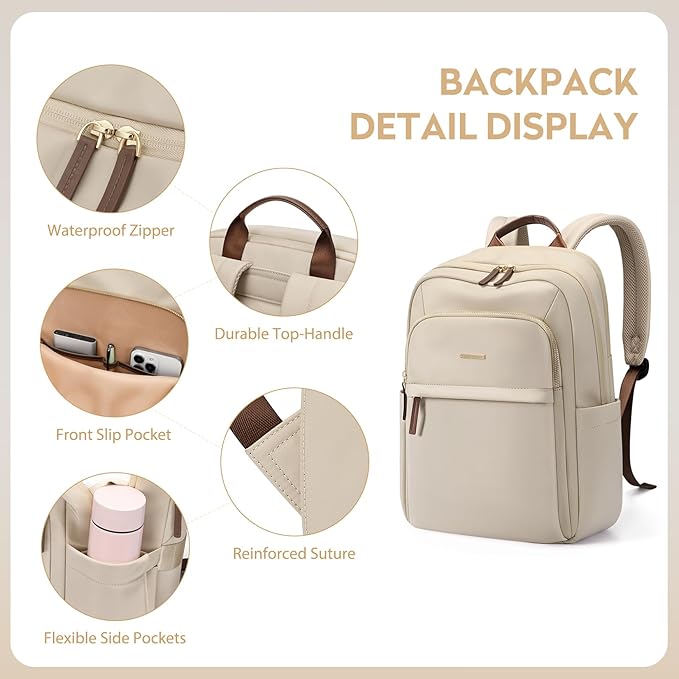 Hiking Travel Backpack for Women Casual Business Weekender Multilayer Laptop Bag - Image 4