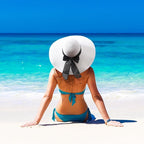 DRESHOW Beach Hats for Women Big Straw Wide Brim Summer Hat Floppy Foldable - Image 4