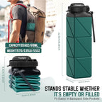 Collapsible Water Bottles 20.6oz Foldable Water Bottle BPA Free Reusable - Image 2