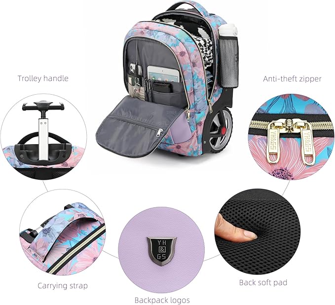 Rolling Backpack, Waterproof Backpack - Image 5
