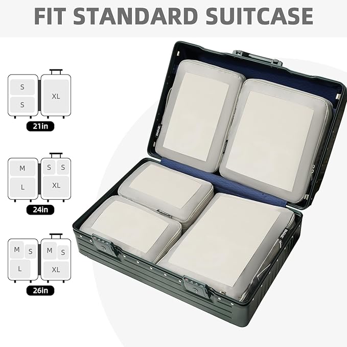BAGAIL 4 Set/6 Set/8 Set Compression Packing Cubes Travel Accessories - Image 7