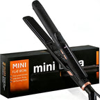 Mini Flat Iron 1/2 Inch with 5 Adjustable Temperatures, Tourmaline Ceramic Small Hair Straightener for Short Hair, Bangs, Beard, Pixie, Edge - Dual Voltage Travel Curling Iron, Auto-Off