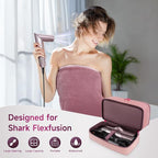 Travel Hair Dryer Case for Shark FlexFusion, Portable Hair Tools Bag, Double-Layer Storage Carrying Case for Shark FlexStyle Blow Dryer, FlexFusion & Fusion Air Straightener Attachments Holder