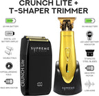 Supreme Trimmer 2-in-1 Crunch Lite Foil Shaver & T-Shaper Trimmer Set | ST5200 Beard Trimmer STF600 Electric Razor | Travel or at Home Hair Cutting Kit | Gold