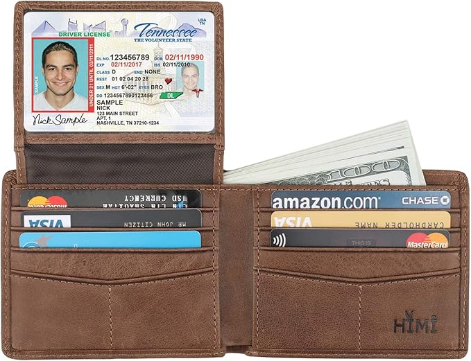 Wallet for Men-Genuine Leather RFID Blocking Bifold Stylish Wallet - Image 4