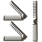 3PCS Travel Foldable Brush Comb Portable Hairbrush, Anti-Static Mini Pocket Hair Comb, Double Headed Hair Brush Hairdressing Tools Plastic Folding Hairbrush for Men Women (Coffee)
