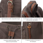 AUGUR High Capacity Canvas Vintage Backpack - Image 4