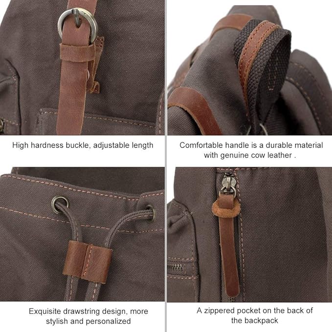 AUGUR High Capacity Canvas Vintage Backpack - Image 4