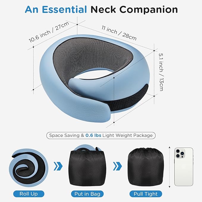 Neck Pillow Airplane, 100% Pure Memory FoamTravel Neck Pillow Travel Neck - Image 4
