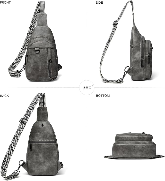 7L Sling Bag for Women Men Leather Small Sling Backpack Daypack Anti Theft - Image 6