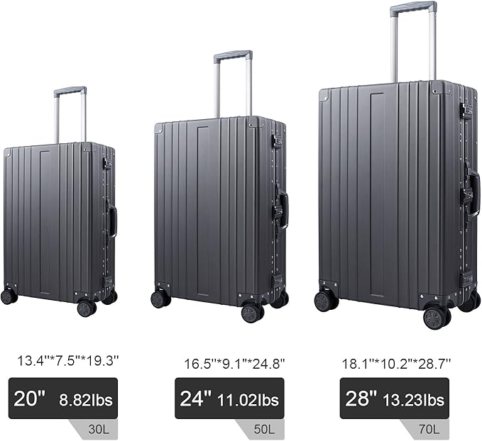 TRAVELKING All Aluminum Luggage Zipperless Hard Shell Luggage Case - Image 6