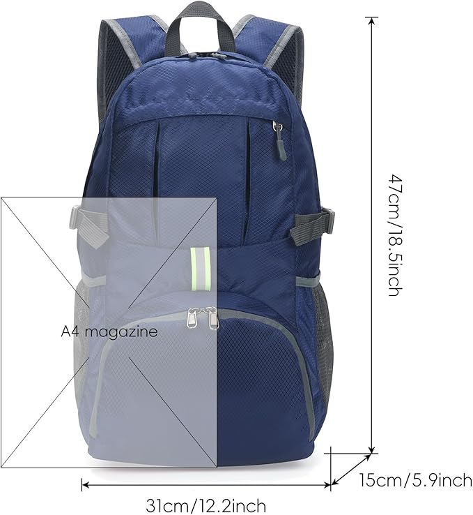 Yaopeing Lightweight Backpack, 25L Foldable Hiking Packable, Water Resistant - Image 6