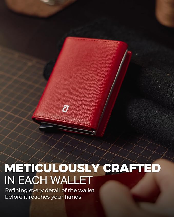 Jenoss Smart Wallet For Men & Women: Full Grain Leather, Handcrafted, Slide - Image 4
