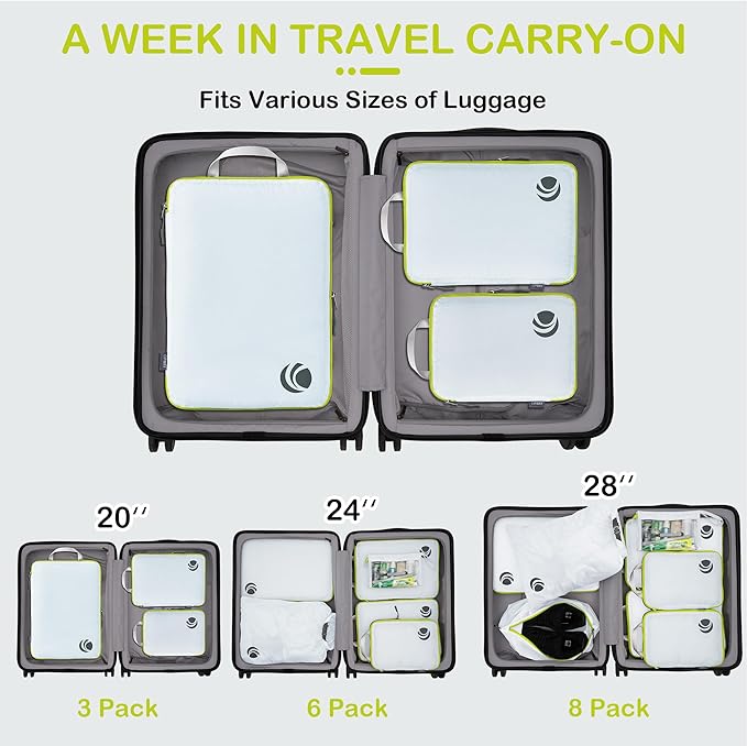 Cipway Compression Packing Cubes, Ultralight Luggage Organizer Bags, Travel - Image 7