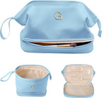 Gifts for Her, Initial Large Makeup Bags, Personalized Double Layer Cosmetic by Vogewood