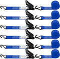 6 Pack 2 inch Ratchet Straps Heavy Duty J Hook 2 in x 15ft by SALUINOKI