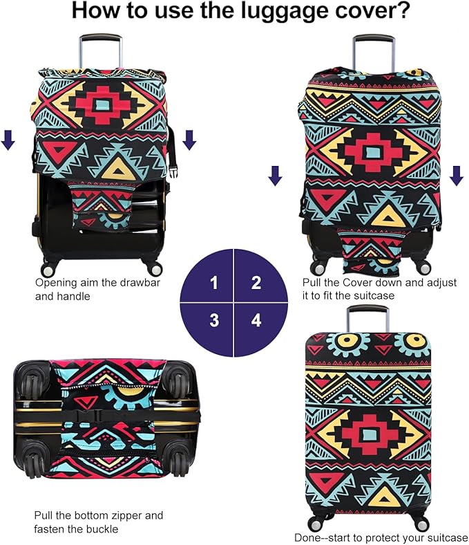 7-Mi Travel Luggage Cover Elastic Sleeve 29"-30" Anti-Scratch Suitcase - Image 3
