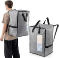 TAILI 2 Pack Gray Moving Bags w/Adjustable Backpack Straps, Moving Supplies by TAILI