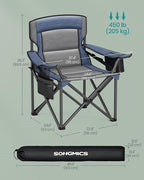 SONGMICS Oversized Lumbar Support Camping Chair, Heavy-Duty Outdoor Folding - Image 2