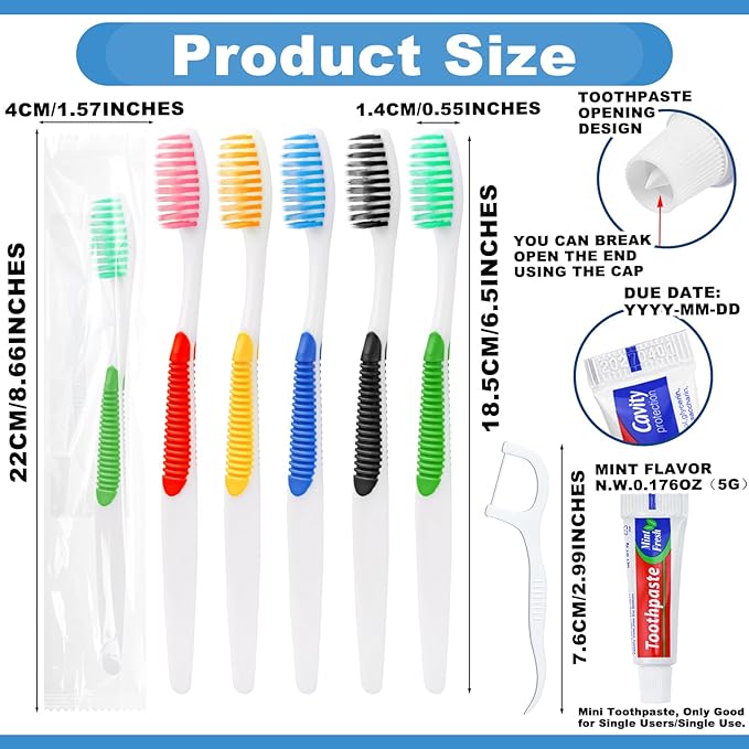 Disposable Toothbrushes with Toothpaste and Floss - Image 4