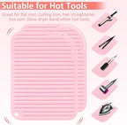 Quccefods 2 Pack Heat Resistant Mat Large Silicone Hot Hair Tools Holder for Curling Irons Flat Iron Hair Styling Tools Mat Portable Vanity Pad