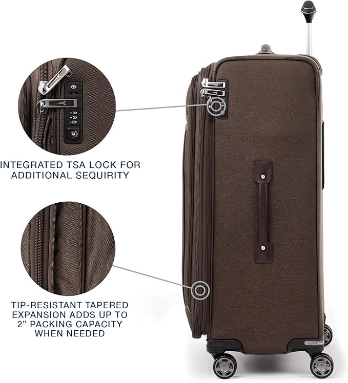 Travelpro Platinum Elite Softside Expandable Checked Luggage, 8 Wheel Spinner - Image 4