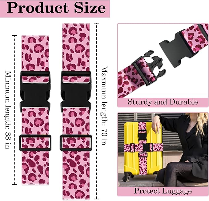 Leopard Luggage Straps for Suitcases TSA Approved, Luggage Identifiers for - Image 2