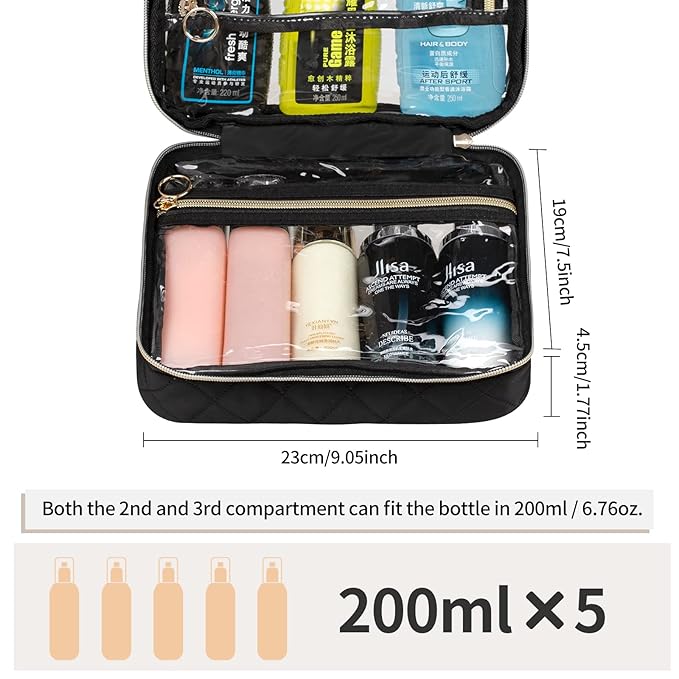 CUBETASTIC Clear Toiletry Bag, Transparent Travel Makeup Bag Small Hanging - Image 3