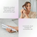 Conair Travel Flat Iron and Curler, 2-in-1 Tool, Portable Hair Straightener and Hair Curler in White by Travel Smart