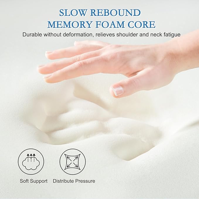 YOUR MOON Memory Foam Travel Pillow, Pure Cotton Cover, Compressible Camping - Image 3