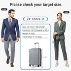 Kono 24 Inch Expandable Luggage Suitcase - Image 8
