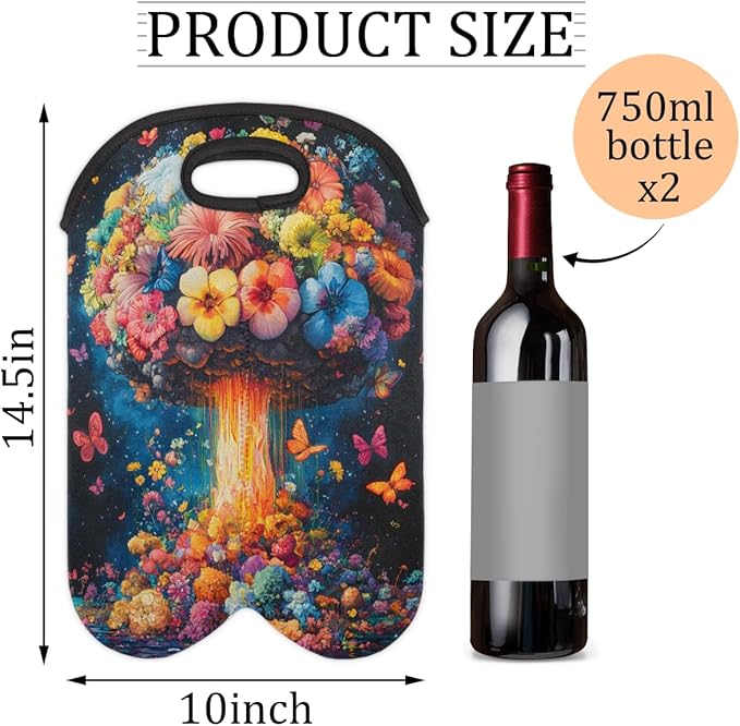 Neoprene Wine Tote, Bottle Carrier Gag Insulating Neoprene Thicker, Insulated - Image 2