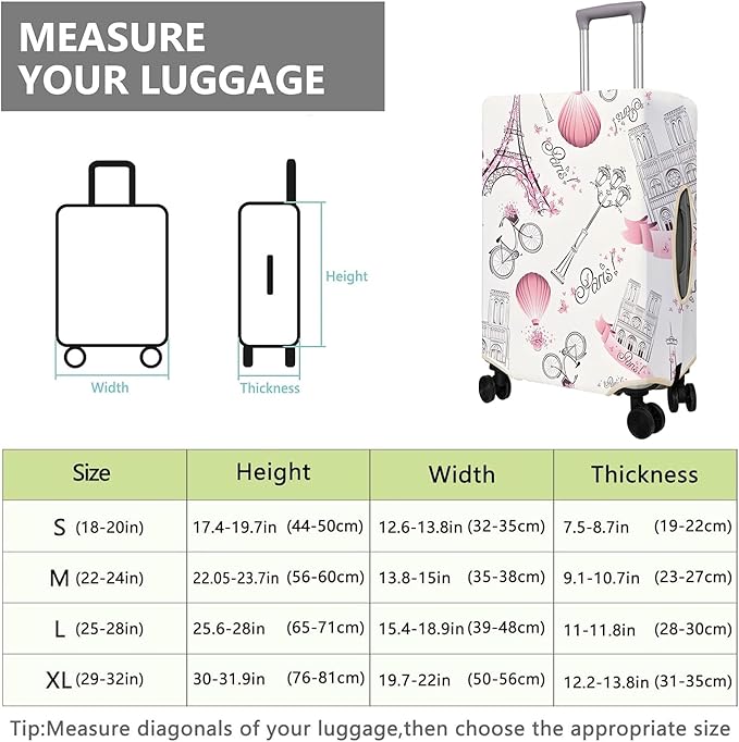 Travel Luggage Cover Suitcase Protector Fits 18-32 Inch Wheel Covers - Image 6