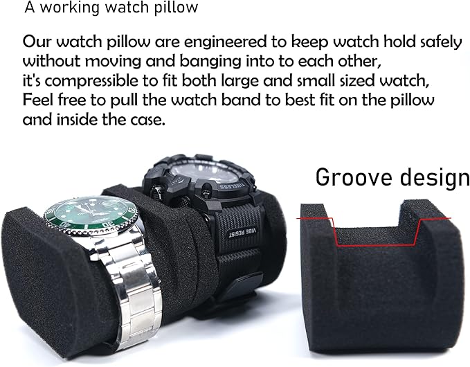 2 slot Hard Watch Travel Case, Watch Roll Case Storage and Organizer - Image 5