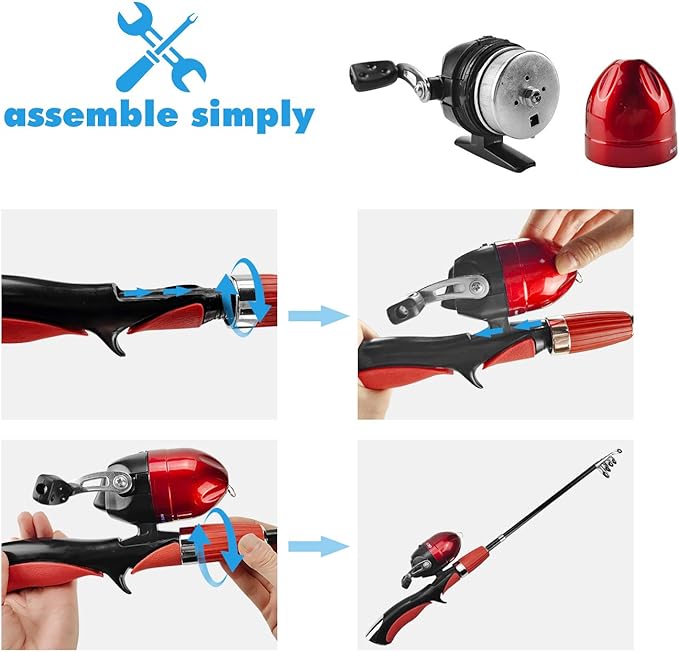 Urban Deco Kids Fishing Pole Set Portable Telescopic Kids Fishing Rod and Reel - Image 5