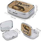 Metal 2 Compartment Pill Organizer Travel Friendly Portable Compact Pill Box - Image 3