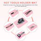 Oversize Silicone Heat Resistant Mat for Curling Irons, Flat Irons, Hair Straighteners and Hot Hair Styling Tools, Portable Hot Tools Cover Pad for Travel Vanity Salon(14.2" x 11.0")