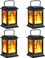 Solar Lanterns Outdoor Waterproof Hanging Lanterns Garden Solar Powered Flame by Ollivage