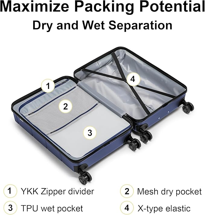 KYME Hardside Expandable Carry On Luggage 22x14x9 Airline Approved 20 Inch - Image 4